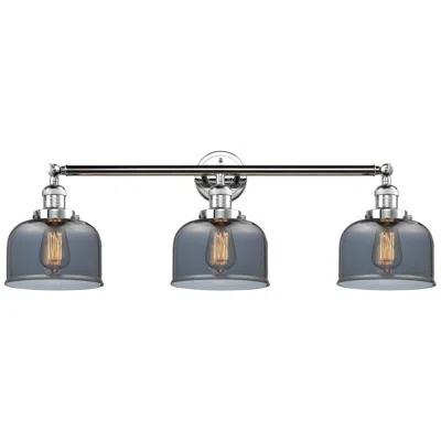 Innovations Lighting Bell 3 Light 32" Bath Light - Polished Chrome - Plated Smoke Shade