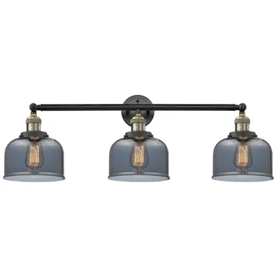 Innovations Lighting Bell 3 Light 32" Led Bath Light - Black Antique Brass - Plated Smoke S