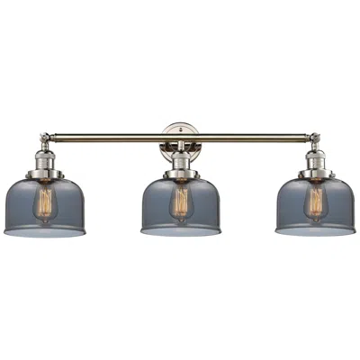 Innovations Lighting Bell 3 Light 32" Led Bath Light - Polished Nickel - Plated Smoke Shade
