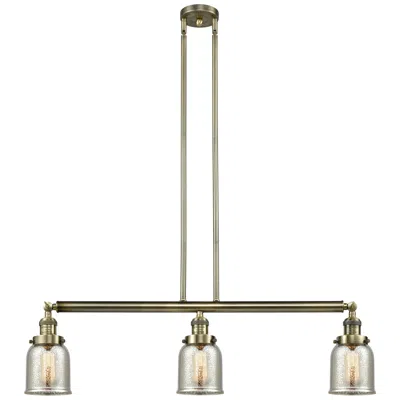Innovations Lighting Bell 3 Light 38" Led Island Light - Antique Brass  - Silver Plated Mer