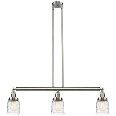 Innovations Lighting Bell 3 Light 38" Led Island Light - Brushed Satin Nickel  - Deco Swirl