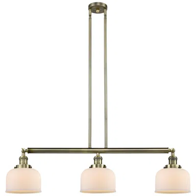 Innovations Lighting Bell 3 Light 41" Island Light - Antique Brass  - Matte White Shade