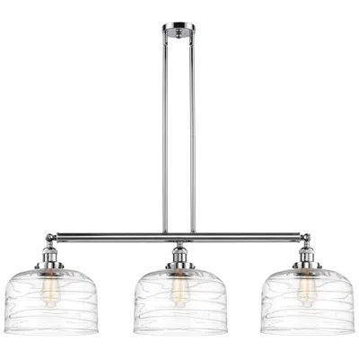 Innovations Lighting Bell 3 Light 42" Led Island Light - Polished Chrome  - Clear Deco Swir