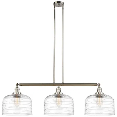 Innovations Lighting Bell 3 Light 42" Led Island Light - Polished Nickel  - Clear Deco Swir