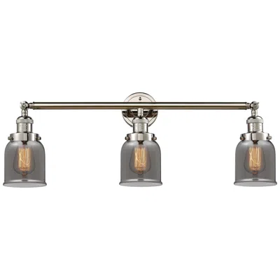 Innovations Lighting Bell 30" 3-light Polished Nickel Bath Light W/ Plated Smoke Shade