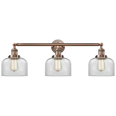 Innovations Lighting Bell 32" Wide 3 Light Copper Bath Vanity Light W/ Clear Shade