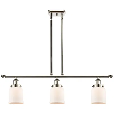 Innovations Lighting Bell 36" Wide 3 Light Polished Nickel Island Light W/ Matte White Shad