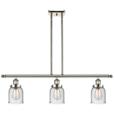 Innovations Lighting Bell 36" Wide 3 Light Polished Nickel Island Light W/ Seedy Shade