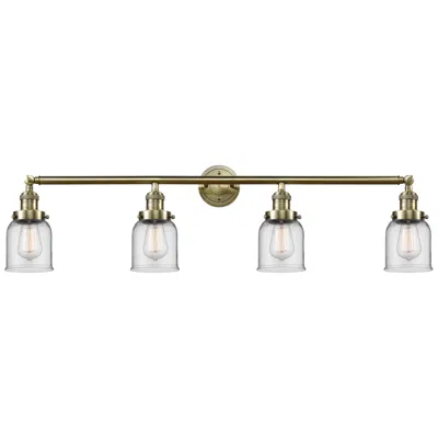 Innovations Lighting Bell 4 Light 42" Bath Light - Antique Brass - Clear Shade