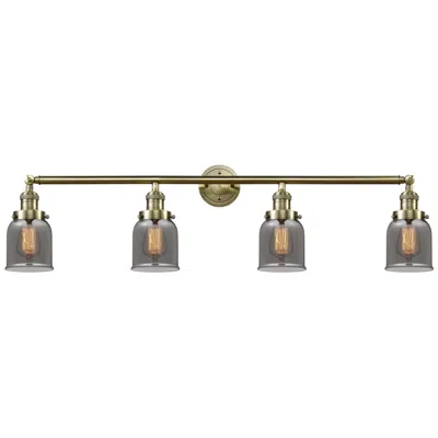 Innovations Lighting Bell 4 Light 42" Bath Light - Antique Brass - Plated Smoke Shade