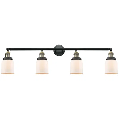 Innovations Lighting Bell 4 Light 42" Bath Light - Black Antique Brass - Matte White Shade