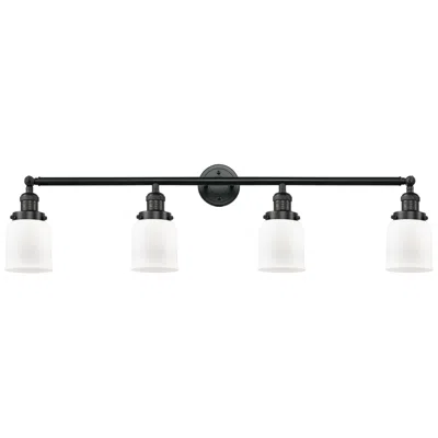 Innovations Lighting Bell 4 Light 42" Bath Light - Matte Black - Matte White Shade