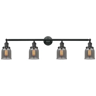 Innovations Lighting Bell 4 Light 42" Bath Light - Matte Black - Plated Smoke Shade