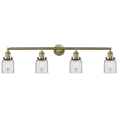 Innovations Lighting Bell 4 Light 42" Led Bath Light - Antique Brass - Clear Shade