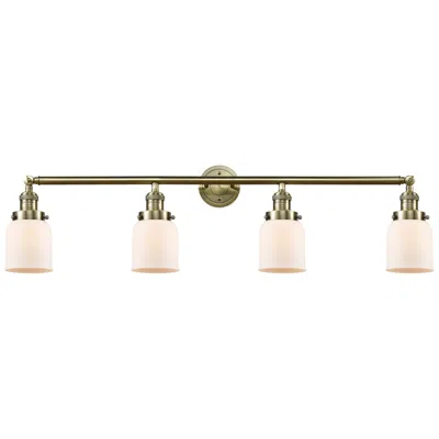 Innovations Lighting Bell 4 Light 42" Led Bath Light - Antique Brass - Matte White Shade