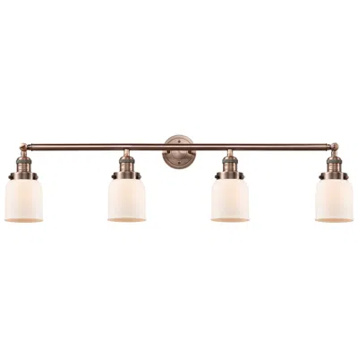 Innovations Lighting Bell 4 Light 42" Led Bath Light - Antique Copper - Matte White Shade