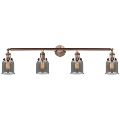 Innovations Lighting Bell 4 Light 42" Led Bath Light - Antique Copper - Plated Smoke Shade
