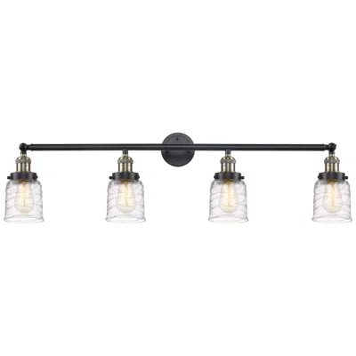 Innovations Lighting Bell 4 Light 42" Led Bath Light - Black Antique Brass - Deco Swirl Sha