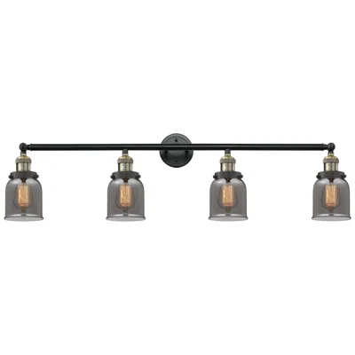 Innovations Lighting Bell 4 Light 42" Led Bath Light - Black Antique Brass - Plated Smoke S