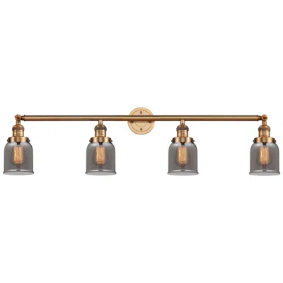 Innovations Lighting Bell 4 Light 42" Led Bath Light - Brushed Brass - Plated Smoke Shade