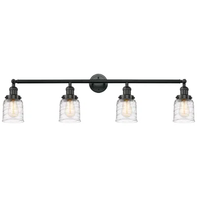 Innovations Lighting Bell 4 Light 42" Led Bath Light - Matte Black - Deco Swirl Shade