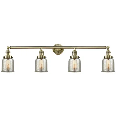 Innovations Lighting Bell 4 Light 43" Bath Light - Antique Brass - Silver Plated Mercury Sh