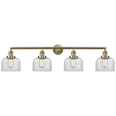 Innovations Lighting Bell 4 Light 44" Bath Light - Antique Brass - Clear Shade