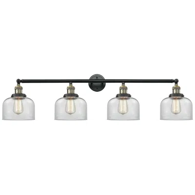 Innovations Lighting Bell 4 Light 44" Bath Light - Black Antique Brass - Clear Shade