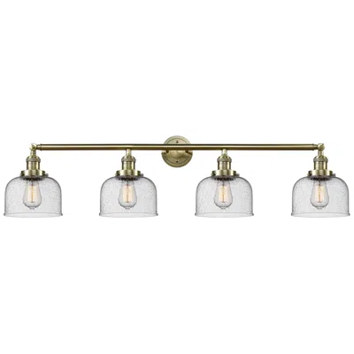 Innovations Lighting Bell 4 Light 44" Led Bath Light - Antique Brass - Seedy Shade