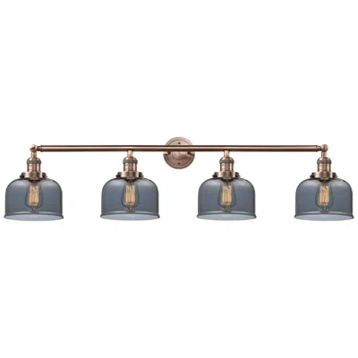 Innovations Lighting Bell 4 Light 44" Led Bath Light - Antique Copper - Plated Smoke Shade