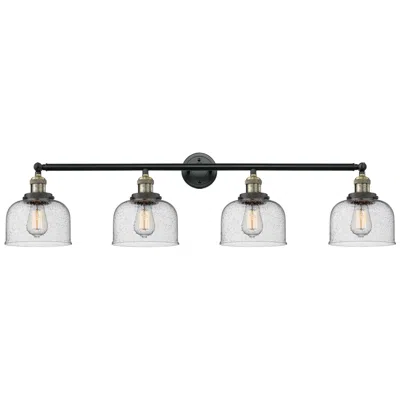 Innovations Lighting Bell 4 Light 44" Led Bath Light - Black Antique Brass - Seedy Shade