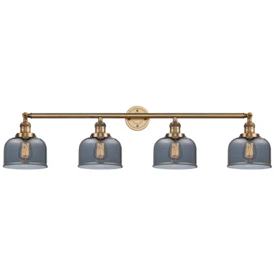 Innovations Lighting Bell 4 Light 44" Led Bath Light - Brushed Brass - Plated Smoke Shade