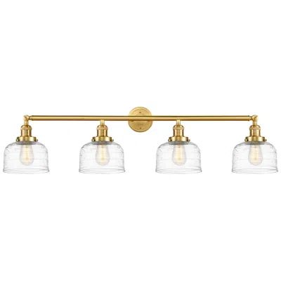 Innovations Lighting Bell 4 Light 44" Led Bath Light - Satin Gold - Clear Deco Swirl Shade
