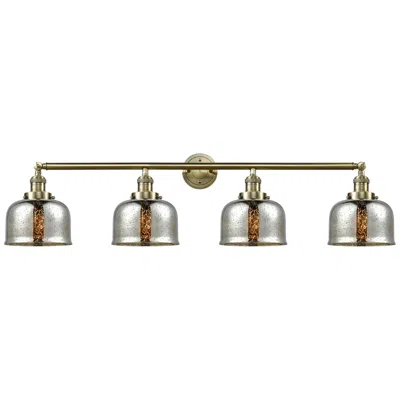Innovations Lighting Bell 4 Light 45" Bath Light - Antique Brass - Silver Plated Mercury Sh
