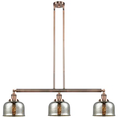 Innovations Lighting Bell 41" 3-light Antique Copper Stemmed Island Light W/ Mercury Shade