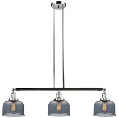Innovations Lighting Bell 41" 3-light Chrome Stemmed Island Light W/ Smoke Shade