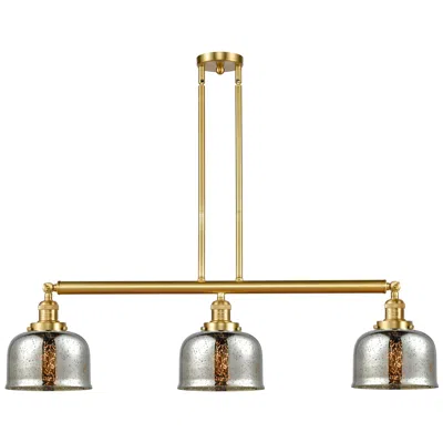Innovations Lighting Bell 41" 3-light Gold Stemmed Island Light W/ Silver Plated Mercury Sh