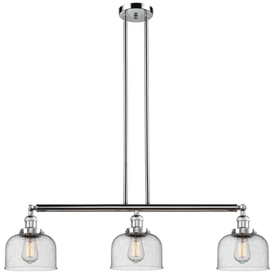 Innovations Lighting Bell 41" 3-light Polished Chrome Stem Hung Island Light W/ Seedy Shade