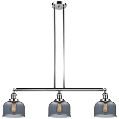 Innovations Lighting Bell 41" 3-light Polished Nickel Stemmed Island Light W/ Smoke Shade