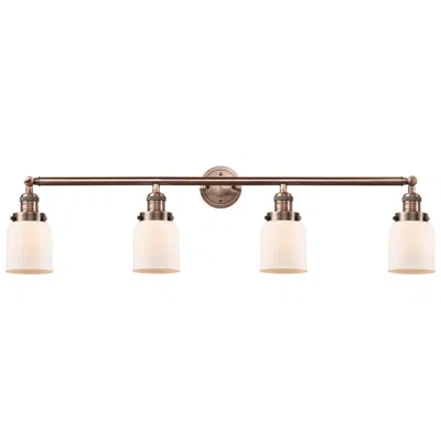 Innovations Lighting Bell 42" Wide 4 Light Copper Bath Vanity Light W/ Matte White Shade