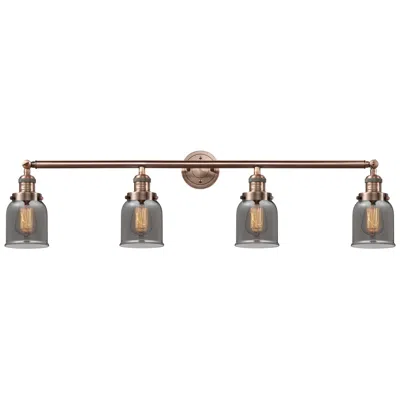 Innovations Lighting Bell 42" Wide 4 Light Copper Bath Vanity Light W/ Plated Smoke Shade