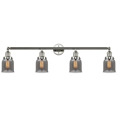 Innovations Lighting Bell 42"w 4 Light Polished Nickel Bath Vanity Light W/ Plated Smoke Sh