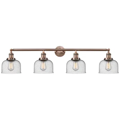 Innovations Lighting Bell 44" Wide 4 Light Copper Bath Vanity Light W/ Seedy Shade