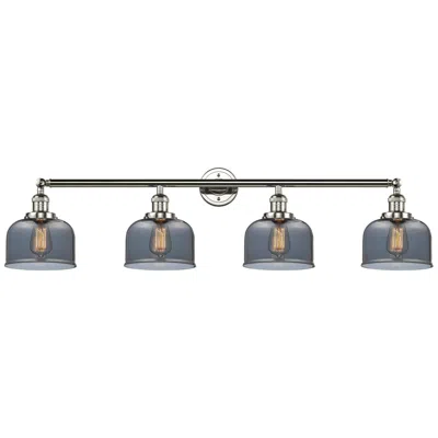Innovations Lighting Bell 44"w 4 Light Polished Nickel Bath Vanity Light W/ Plated Smoke Sh