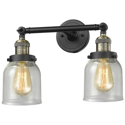 Innovations Lighting Bell 5" 2 Light 16" Tiltable Led Bath Light - Black Brass - Seedy