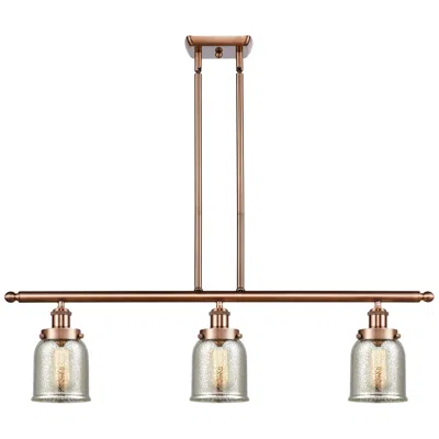 Innovations Lighting Bell 5" 3 Light 36" Island Light - Antique Copper  - Silver Plate