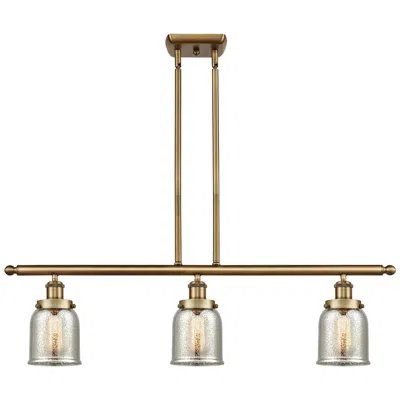 Innovations Lighting Bell 5" 3 Light 36" Island Light - Brushed Brass  - Silver Plated In Gold