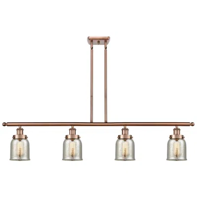 Innovations Lighting Bell 5" 4 Light 48" Island Light - Antique Copper  - Silver Plate In Gold