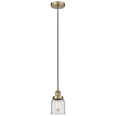 Innovations Lighting Bell 5" Antique Brass Mini Pendant W/ Clear Shade