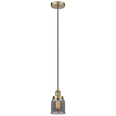 Innovations Lighting Bell 5" Antique Brass Mini Pendant W/ Plated Smoke Shade In Gold